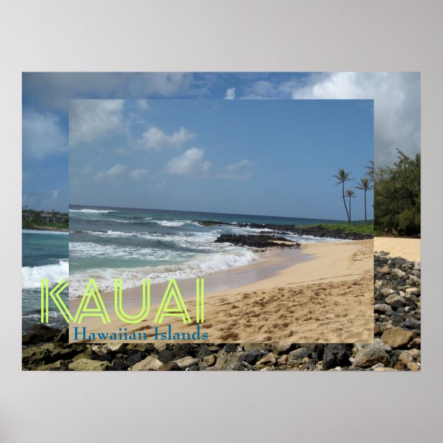 Footprints in Kauai poster-style Canvas Poster (Front)