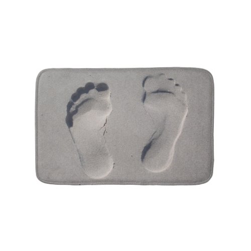 Footprints in Sand Bath Mats