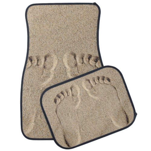 Footprints In Sand Car Floor Mat