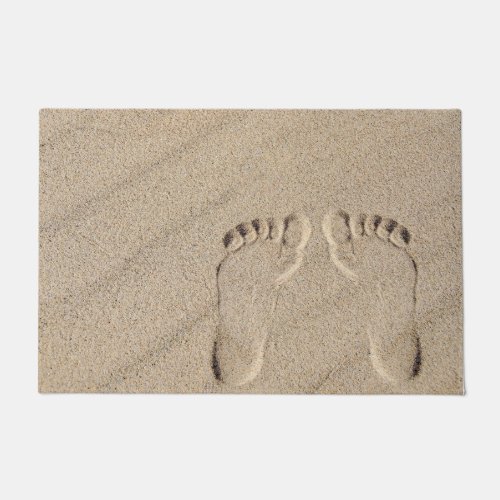 Footprints In Sand Doormat