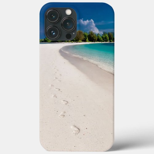 Footprints in Sand Tropical Ocean iPhone 13 Pro Max Case