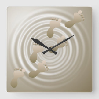 Footprints In Sand Wall Clock
