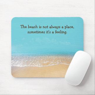 Footprints In Sand With Beach Quote Mouse Pad