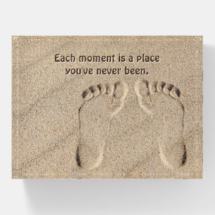 Footprints In Sand With Quote Paperweight