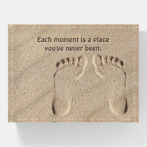 Footprints In Sand With Quote Paperweight