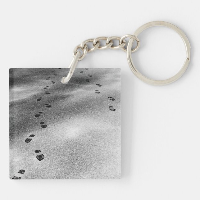 Footprints in Snow Keychain (Back)