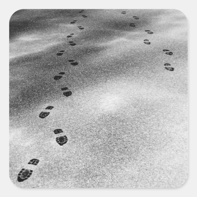 Footprints in Snow Square Sticker (Front)