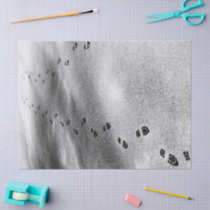 Footprints in Snow Tissue Paper