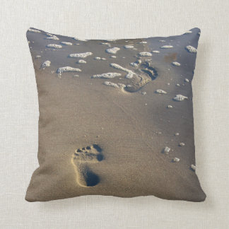 Footprints in the sand... A beach pillow! Throw Pillow