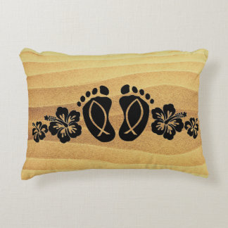 Footprints In The Sand Accent Pillow