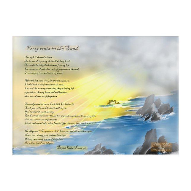 Footprints in the sand... acrylic print (Front)