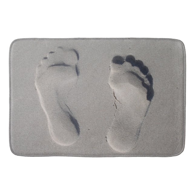 Footprints in the sand bathroom mat (Front)