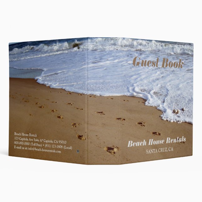 Footprints in the Sand Beach Waves Custom Binder (Background)