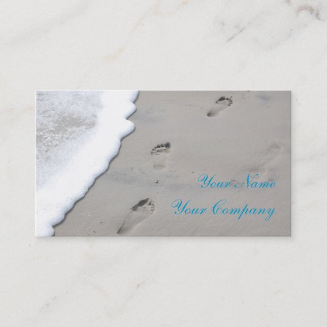 Footprints in the Sand - business card template (Front)