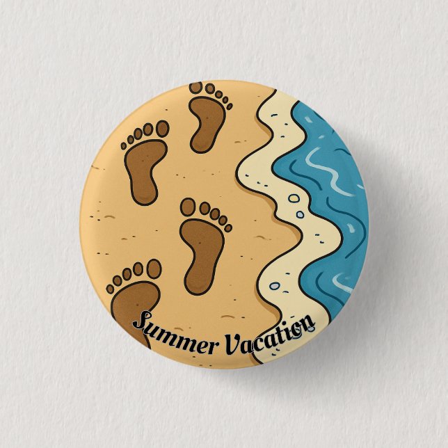 Footprints in the sand button (Front)