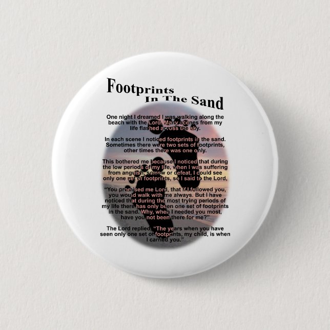 Footprints in the Sand Button (Front)