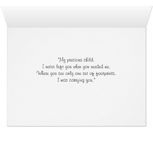 Footprints In The Sand Card (Inside Horizontal (Bottom))