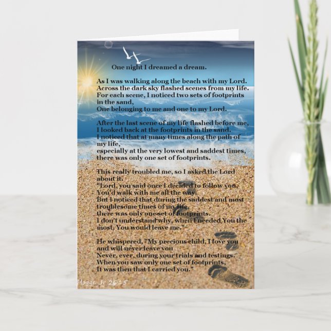 Footprints in the Sand Card (Front)