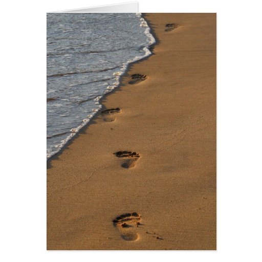 Footprints In The Sand Card | Zazzle