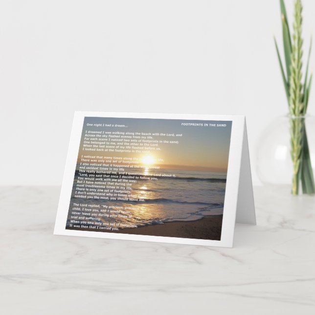 Footprints In The Sand Card (Front)