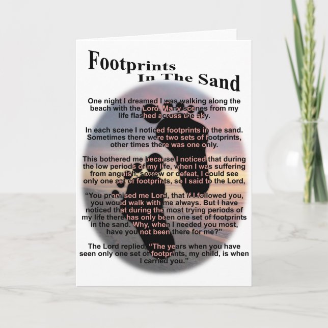 Footprints in the Sand Card (Front)