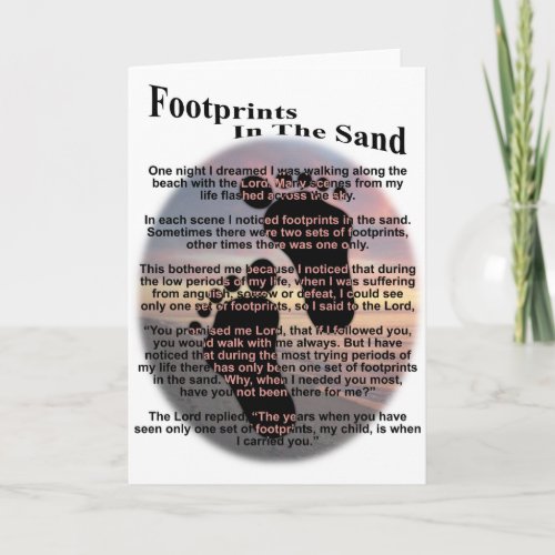 Footprints in the Sand Card