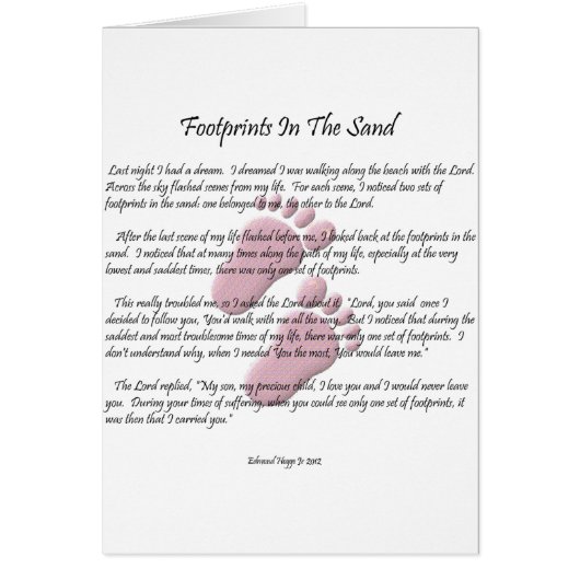 Footprints In The Sand Cards (Front)