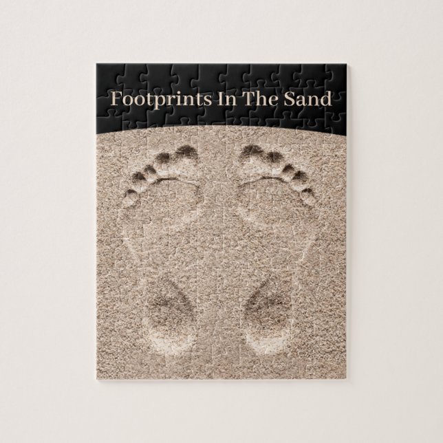 Footprints In The Sand Christian Jigsaw Puzzle (Vertical)