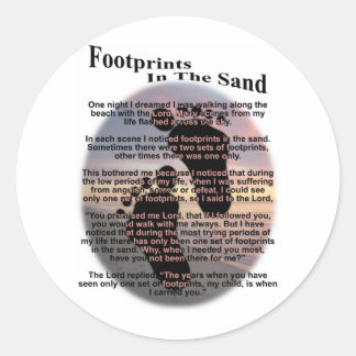 Footprints in the Sand... Classic Round Sticker