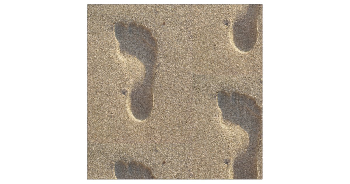 Footprints in the Sand Fabric Zazzle