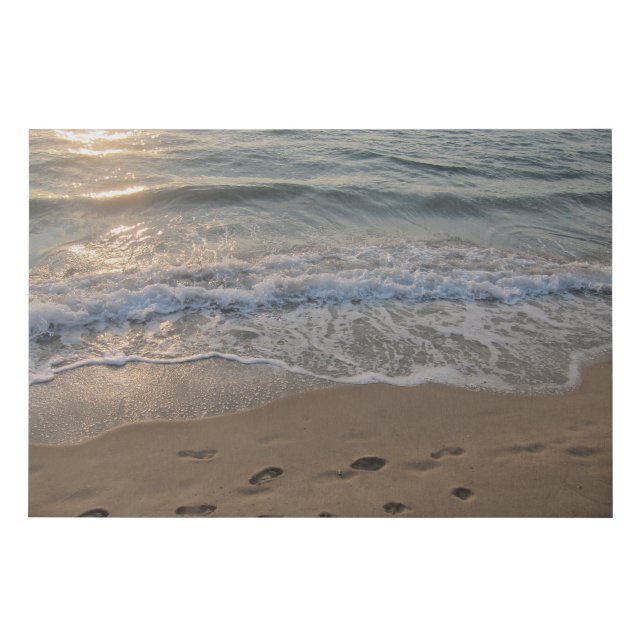 Footprints in the Sand Faux Canvas Print (Front)