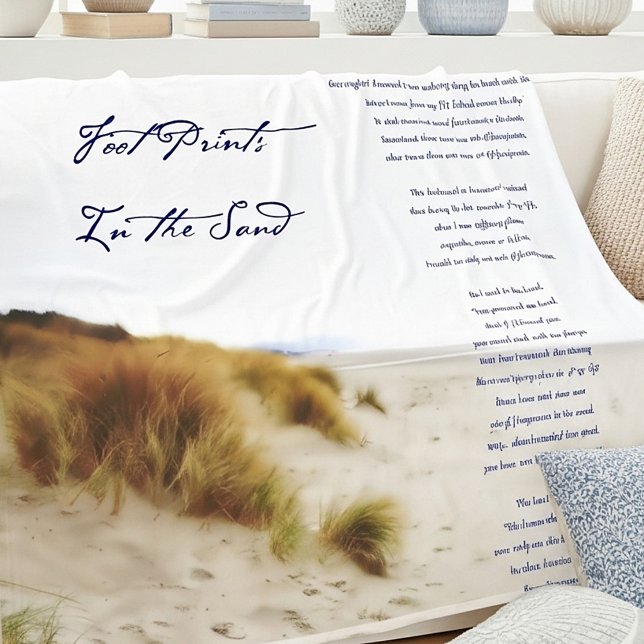 footprints in the sand fleece blanket (Creator Uploaded)