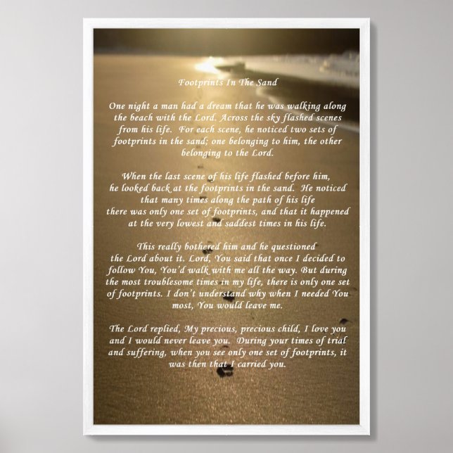 Footprints in the sand framed art (Framed Front)