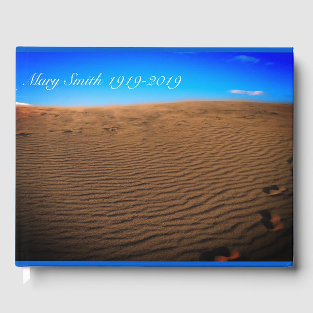 Footprints in the Sand Funeral Guest Book (Front)