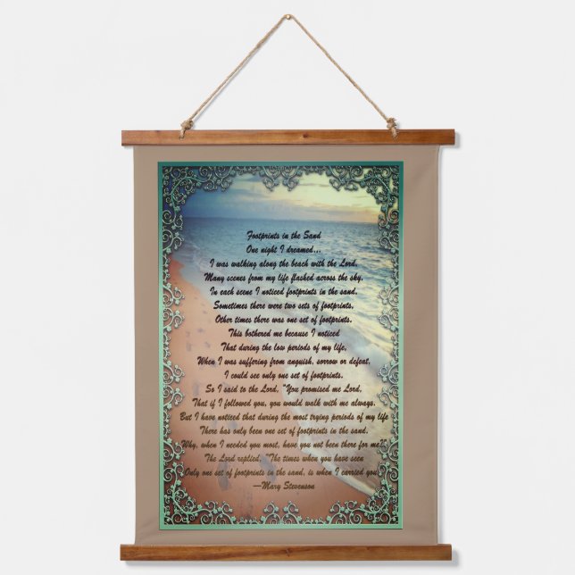 Footprints in the Sand Hanging Tapestry (Front)
