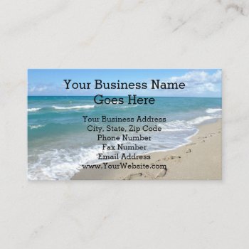 Footprints In The Sand Inspirational Christian Business Card by cutencomfy at Zazzle