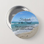 Footprints in the Sand Inspirational Christian Button