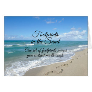 Footprints in the Sand Inspirational Christian Cards
