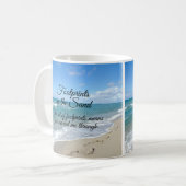 Footprints in the Sand Inspirational Christian Coffee Mug (Front Left)