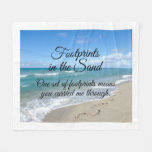 Footprints in the Sand Inspirational Christian Fleece Blanket