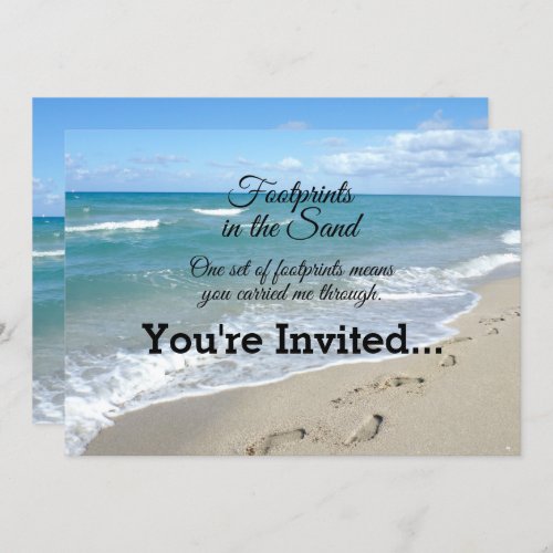 Footprints in the Sand Inspirational Christian Invitation