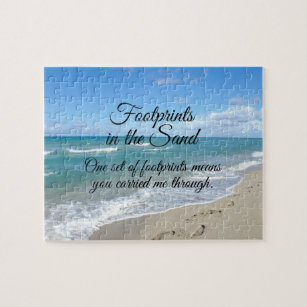 Footprints in the Sand Inspirational Christian Jigsaw Puzzle