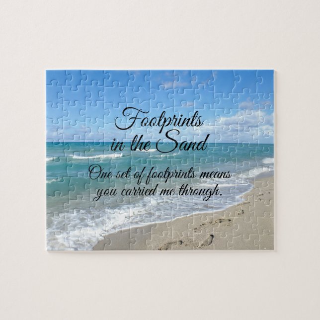Footprints in the Sand Inspirational Christian Jigsaw Puzzle (Horizontal)