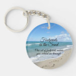Footprints in the Sand Inspirational Christian Keychain