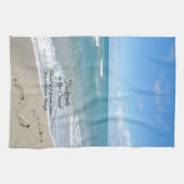 Footprints in the Sand Inspirational Christian Kitchen Towel (Horizontal)