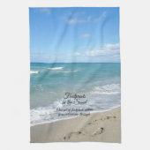 Footprints in the Sand Inspirational Christian Kitchen Towel (Vertical)