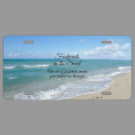 Footprints in the Sand Inspirational Christian License Plate