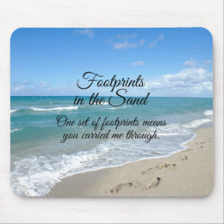 Footprints in the Sand Inspirational Christian Mouse Pad