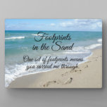 Footprints in the Sand Inspirational Christian Plaque