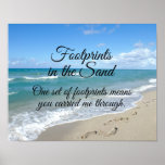 Footprints in the Sand Inspirational Christian Poster